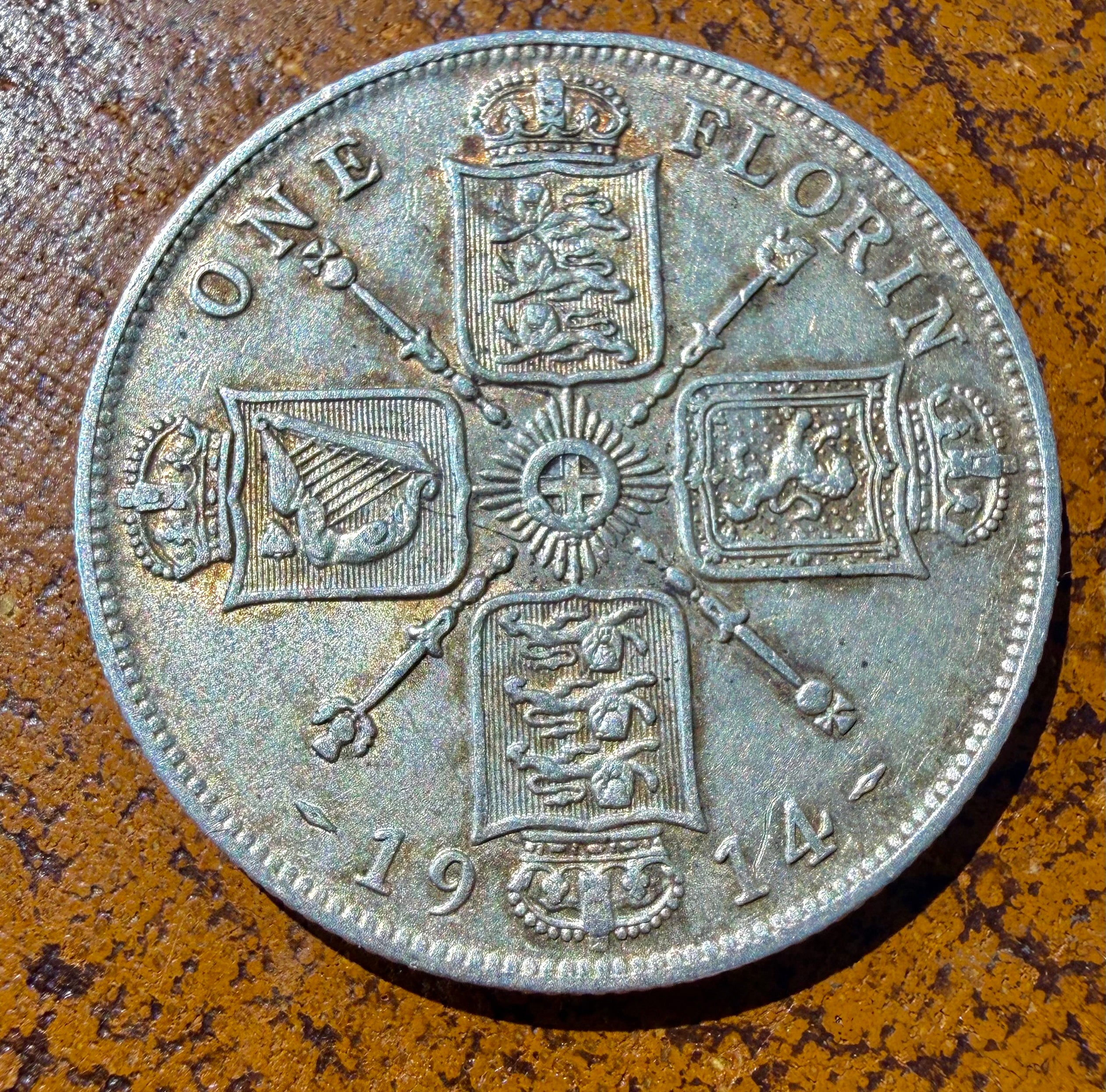 George V 1914 florin