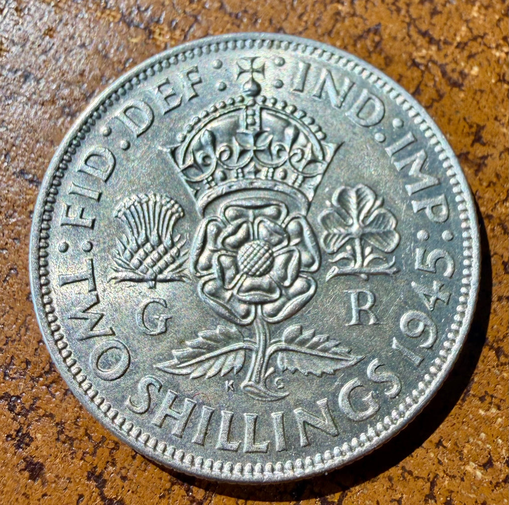 1945 George VI Silver Two Shillings