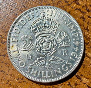 1944 George VI Silver Two Shillings