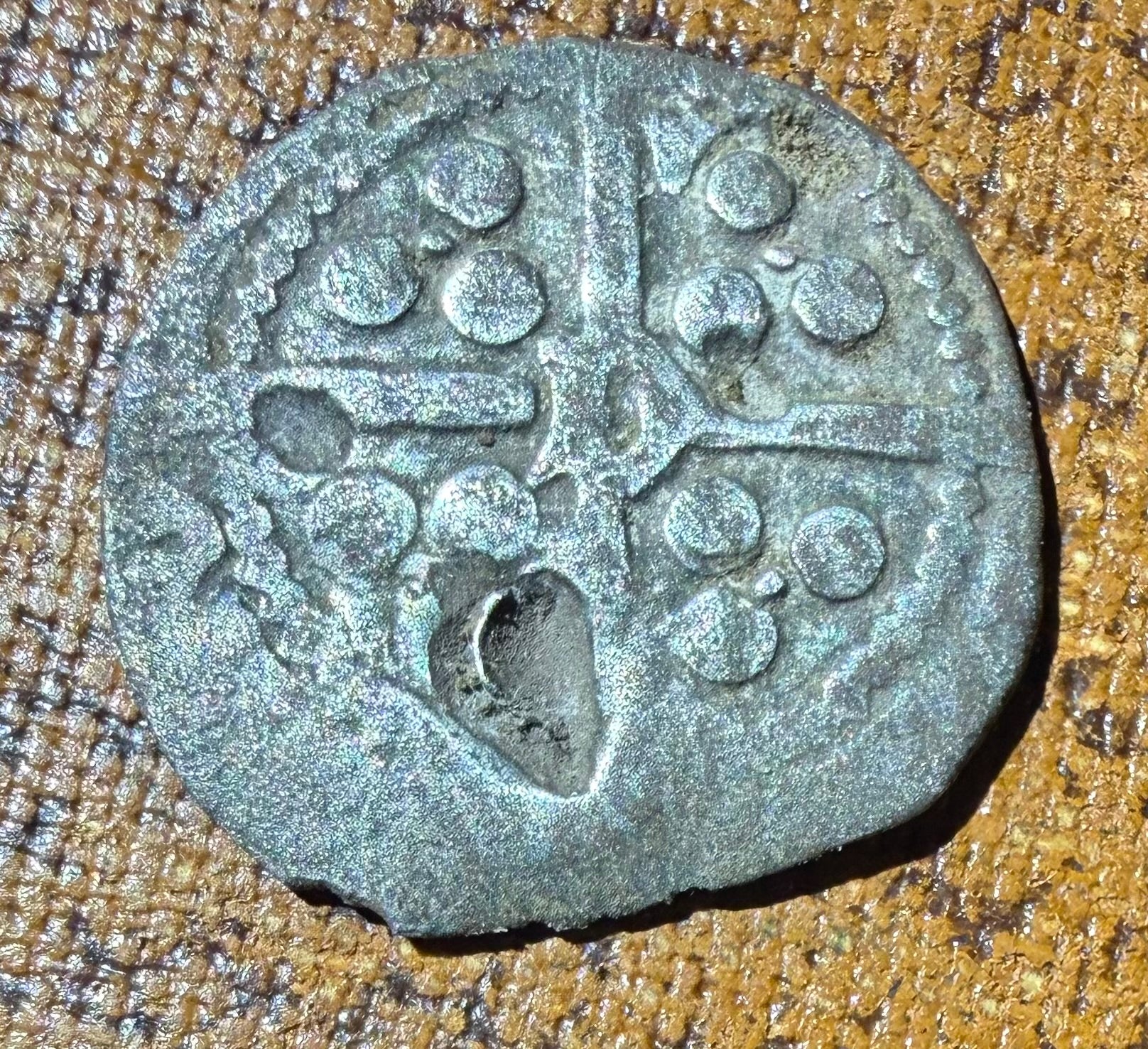 Edward IV Penny Durham Mint - Bishop Booth - B Crown V Neck, D centre reverse