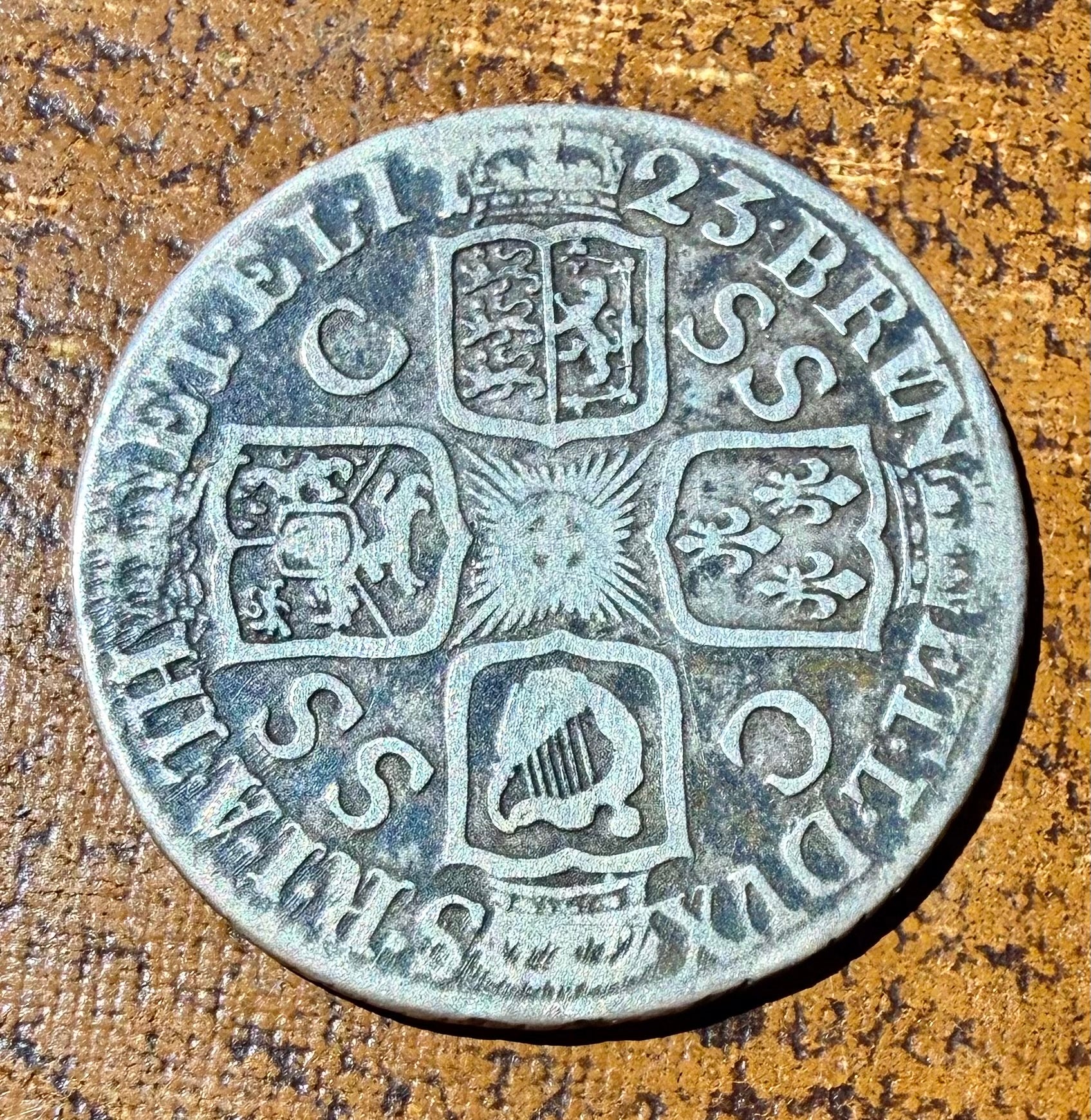 1723 King George I Silver SSC Shilling