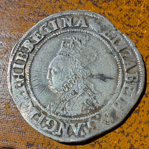 Elizabeth I Silver Shilling (1560-1561) - MM Martlet