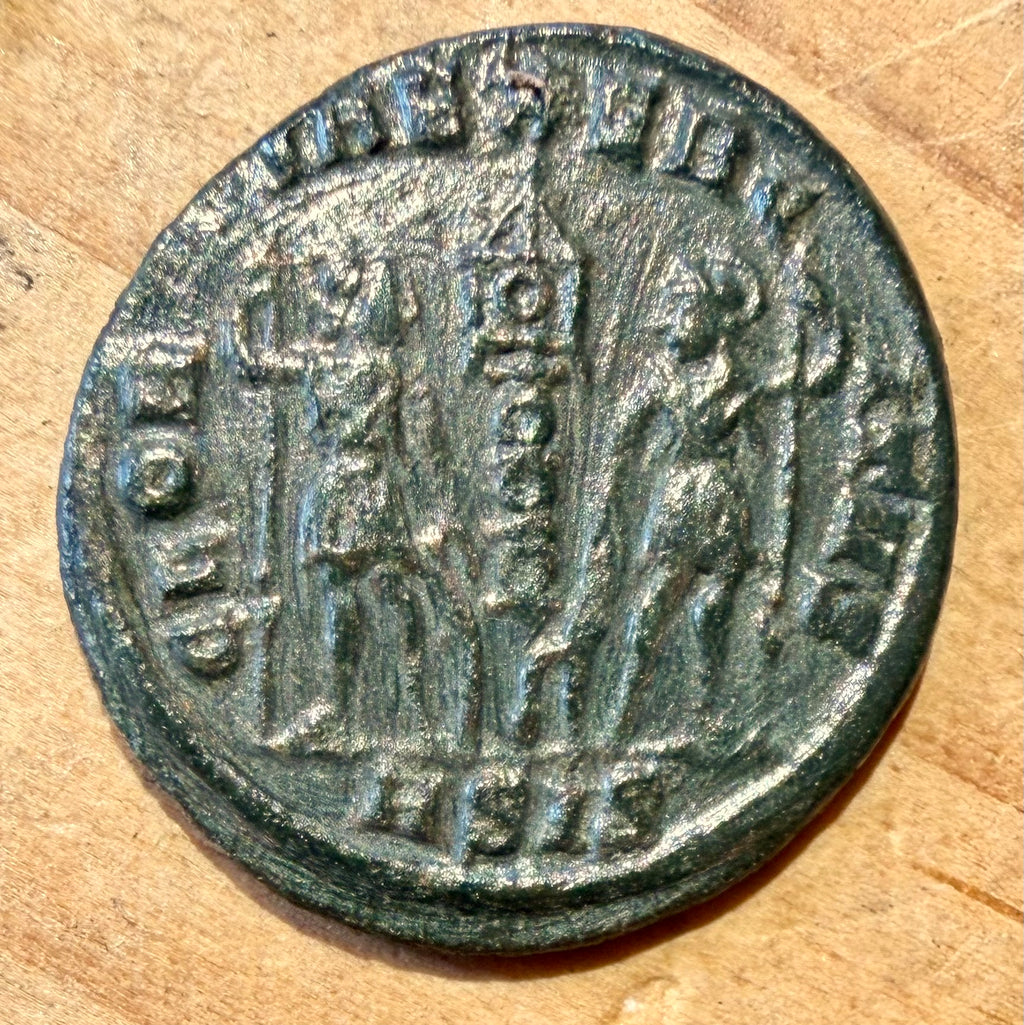 Constantine I Roman Bronze Coin - Single Standard - ASIS Siscia Mint