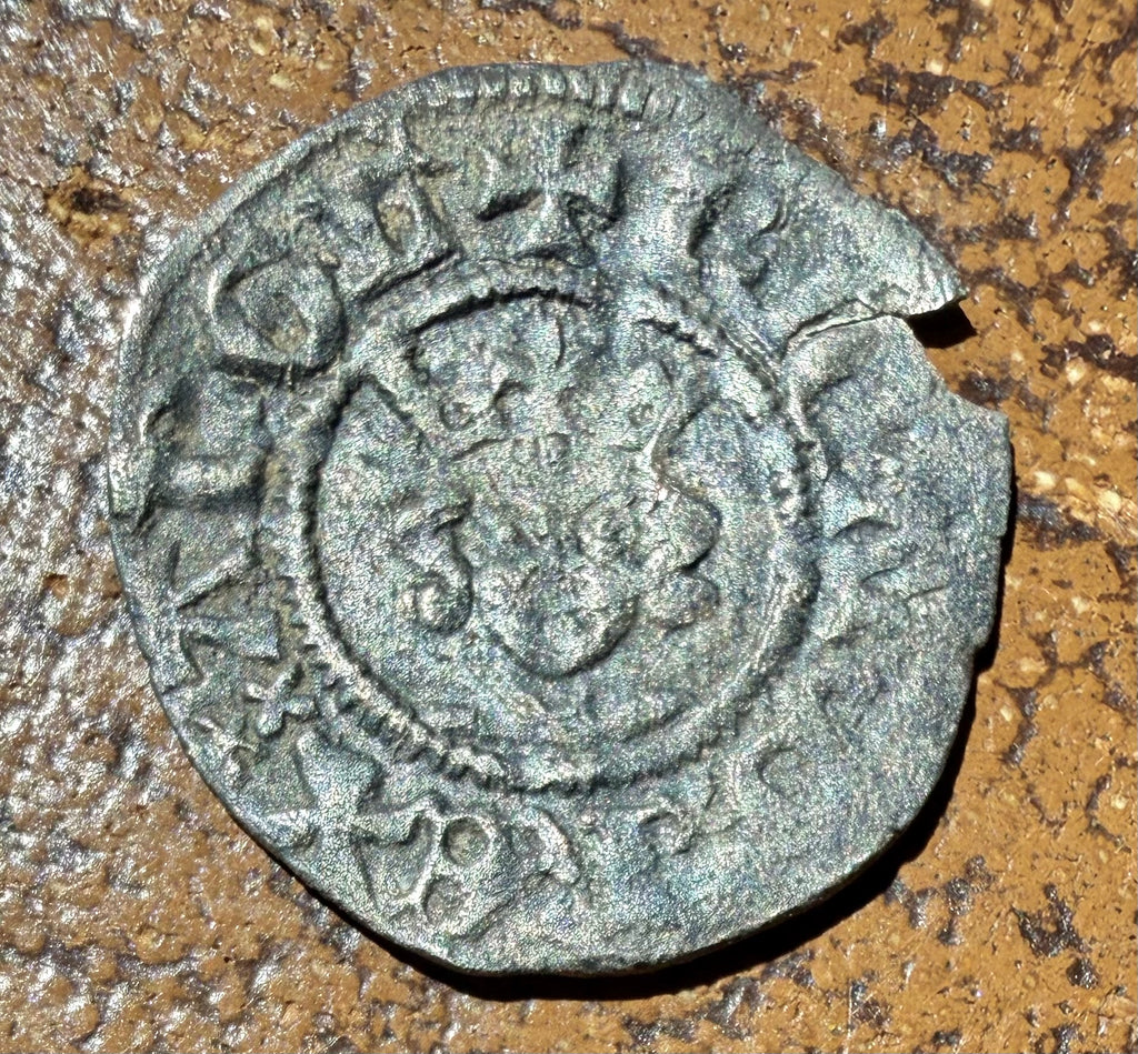 Richard II Silver Hammered Halfpenny - Intermediate Style N.1331b - Roman N's