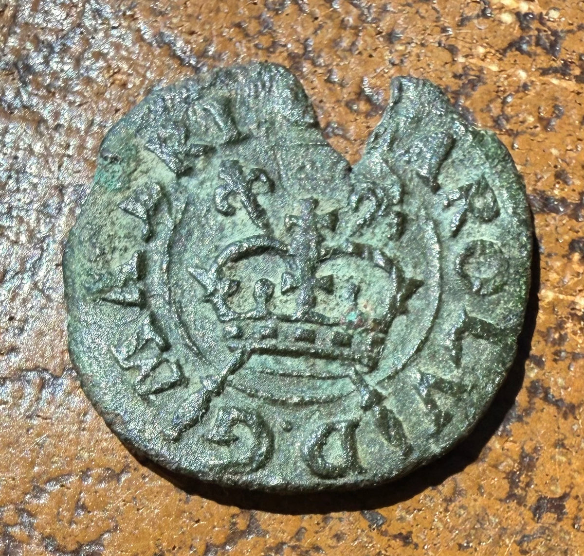 Charles I Copper Rose Farthing (1638-1642) Crescent Mintmark