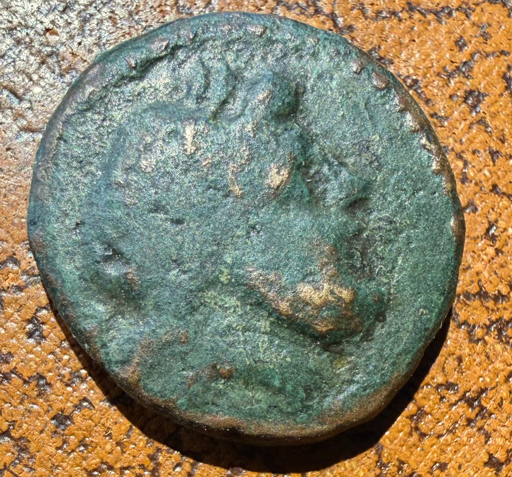 Ancient Greek Bronze AE – Elis, Olympia (c. 3rd–2nd Century BC) Zeus / FA Wreath
