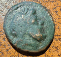 Ancient Greek Bronze AE – Elis, Olympia (c. 3rd–2nd Century BC) Zeus / FA Wreath