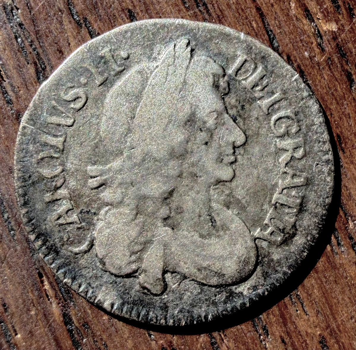 1679 Charles II threepence coin