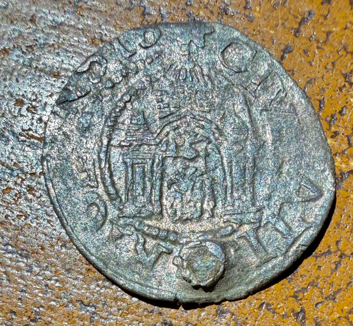 16th C. Baltic Riga Free City Billon Schilling Hammered Coin - Keys & Gate