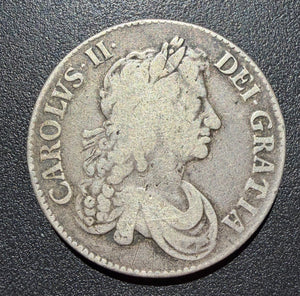 1671 Charles II Silver Crown - Second Bust (S.3357 / ESC 42) V. TERTIO