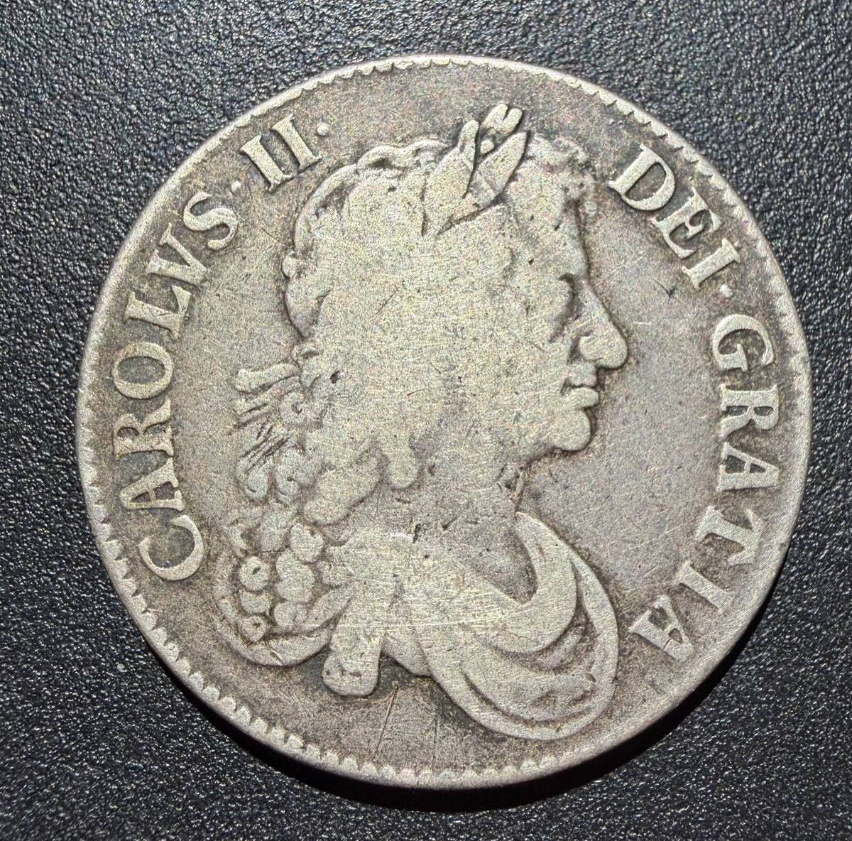 1671 Charles II Silver Crown - Second Bust (S.3357 / ESC 42) V. TERTIO