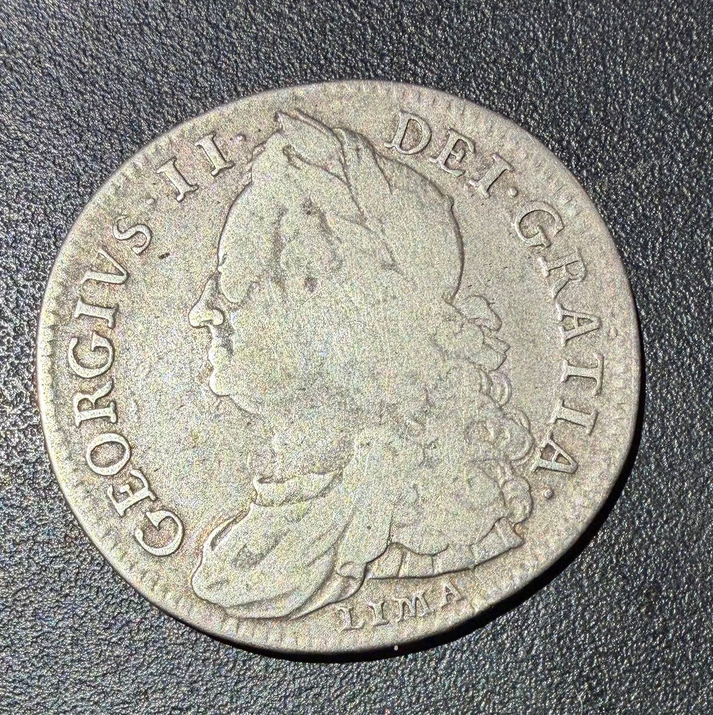 1745 George II Silver Halfcrown LIMA
