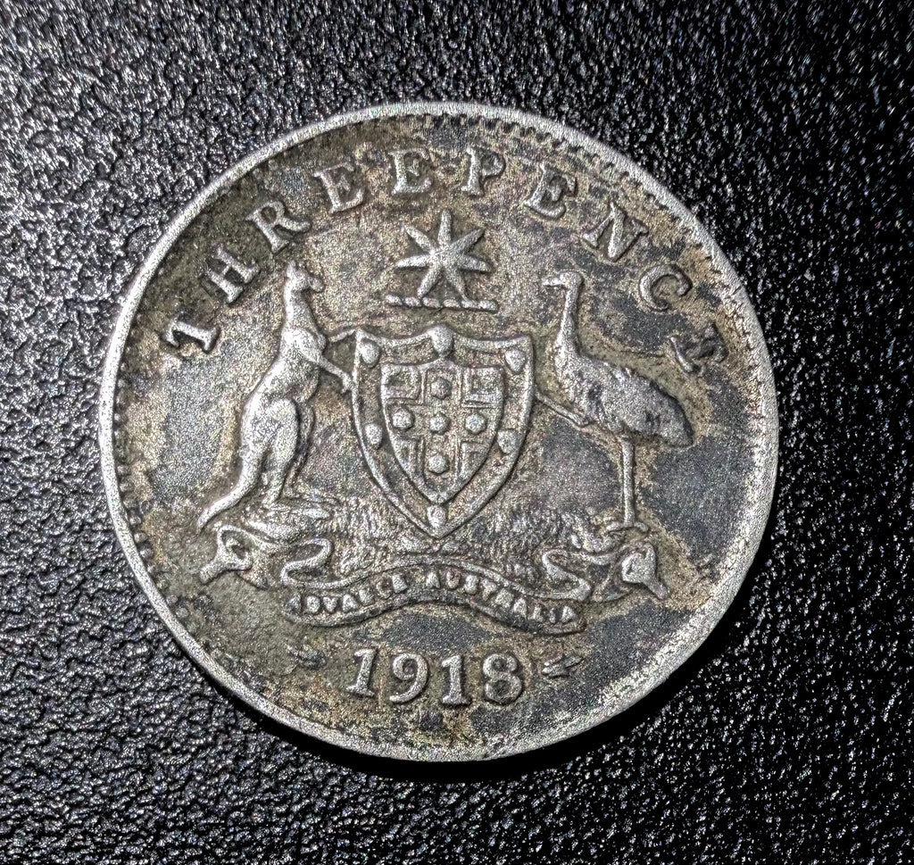 1918-M Australia Silver Threepence - George V