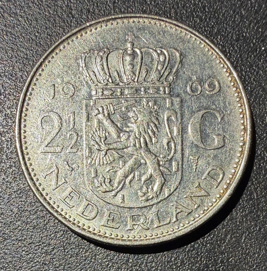 1969 Netherlands 2 1/2 Gulden - Queen Juliana - Rijksdaalder - High Grade AU/UNC