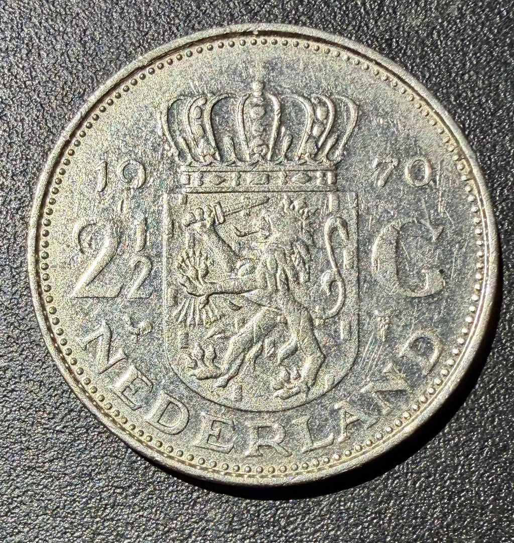 1970 Netherlands 2 1/2 Gulden - Queen Juliana - Rijksdaalder - High Grade