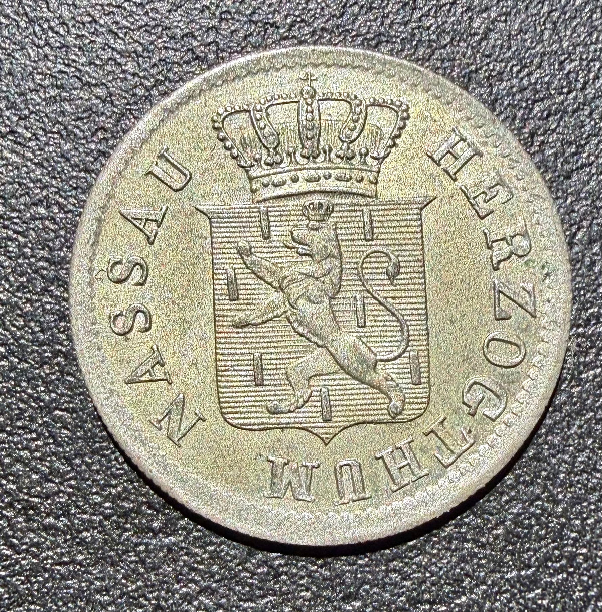 1841 German States Nassau 3 Kreuzer Silver Coin - Duke Adolph-High grade