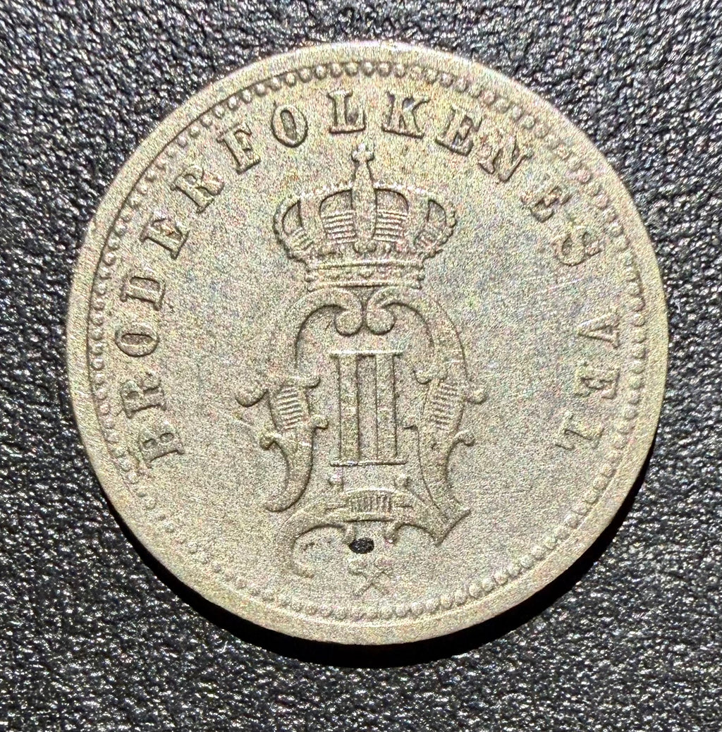 1876 Norway Silver 25 Ore - King Oscar II - High Grade