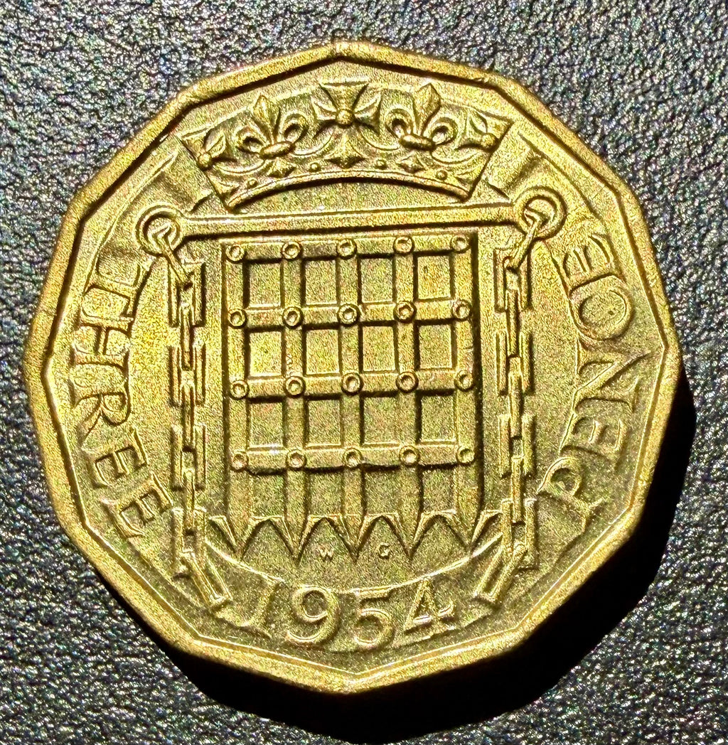 1954 Brass Threepence Coin - UNC.