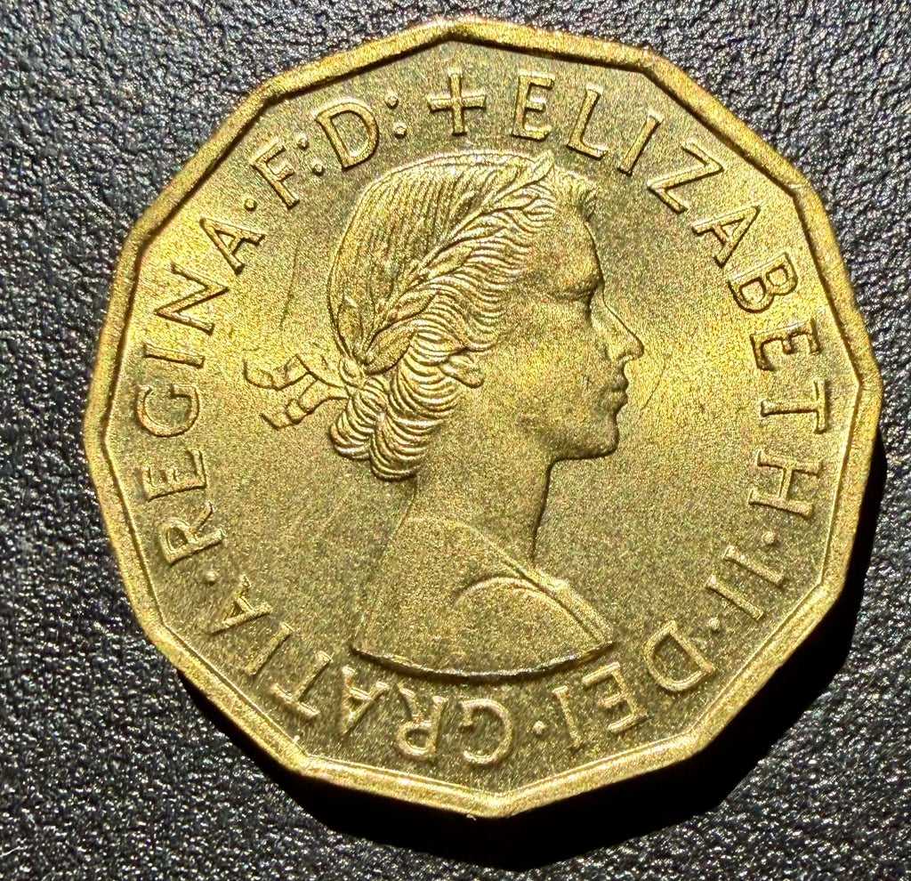 1954 Brass Threepence Coin - UNC.