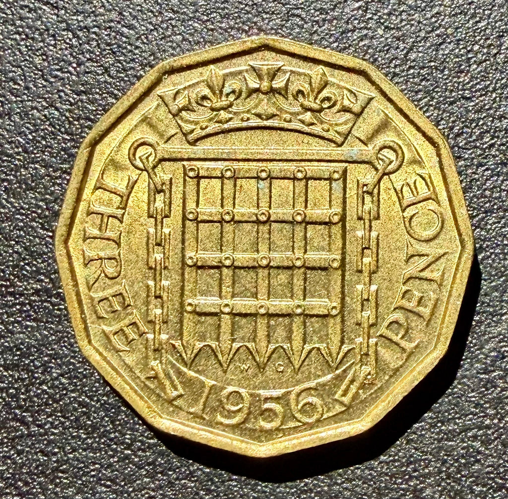 1956 Brass Threepence Coin - UNC