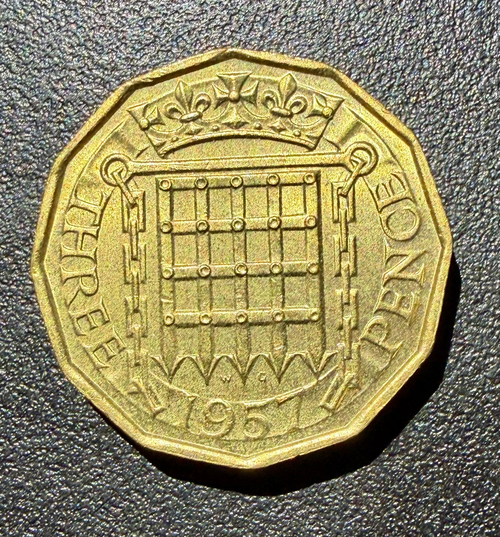1957 Brass Threepence Coin - UNC