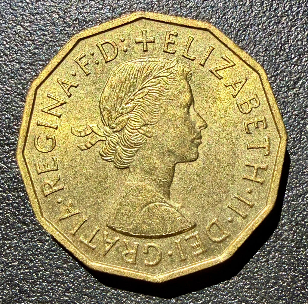 1957 Brass Threepence Coin - UNC