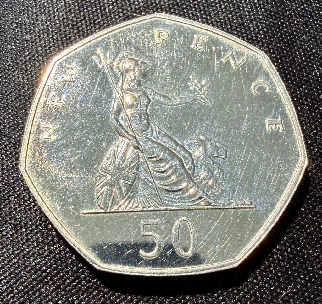 1971 UK 50p Fifty Pence Coin - Britannia - PROOF