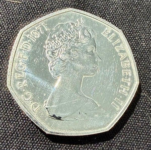 1971 UK 50p Fifty Pence Coin - Britannia - PROOF