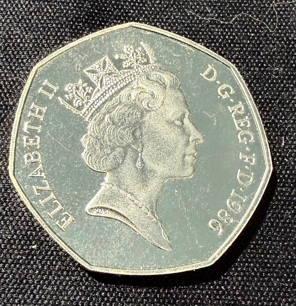 1986 UK 50p Fifty Pence Coin - Britannia - PROOF - Royal Mint Set Issue