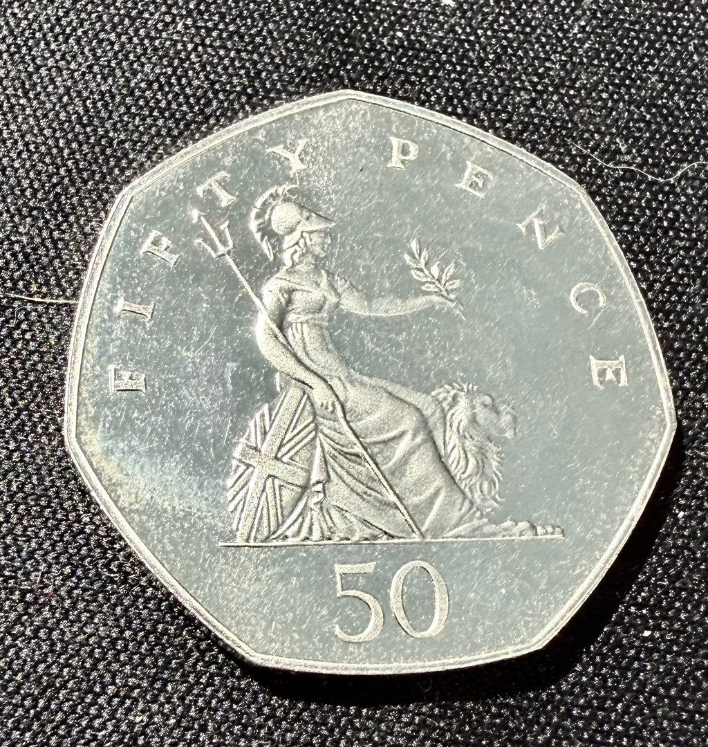 1986 UK 50p Fifty Pence Coin - Britannia - PROOF - Royal Mint Set Issue