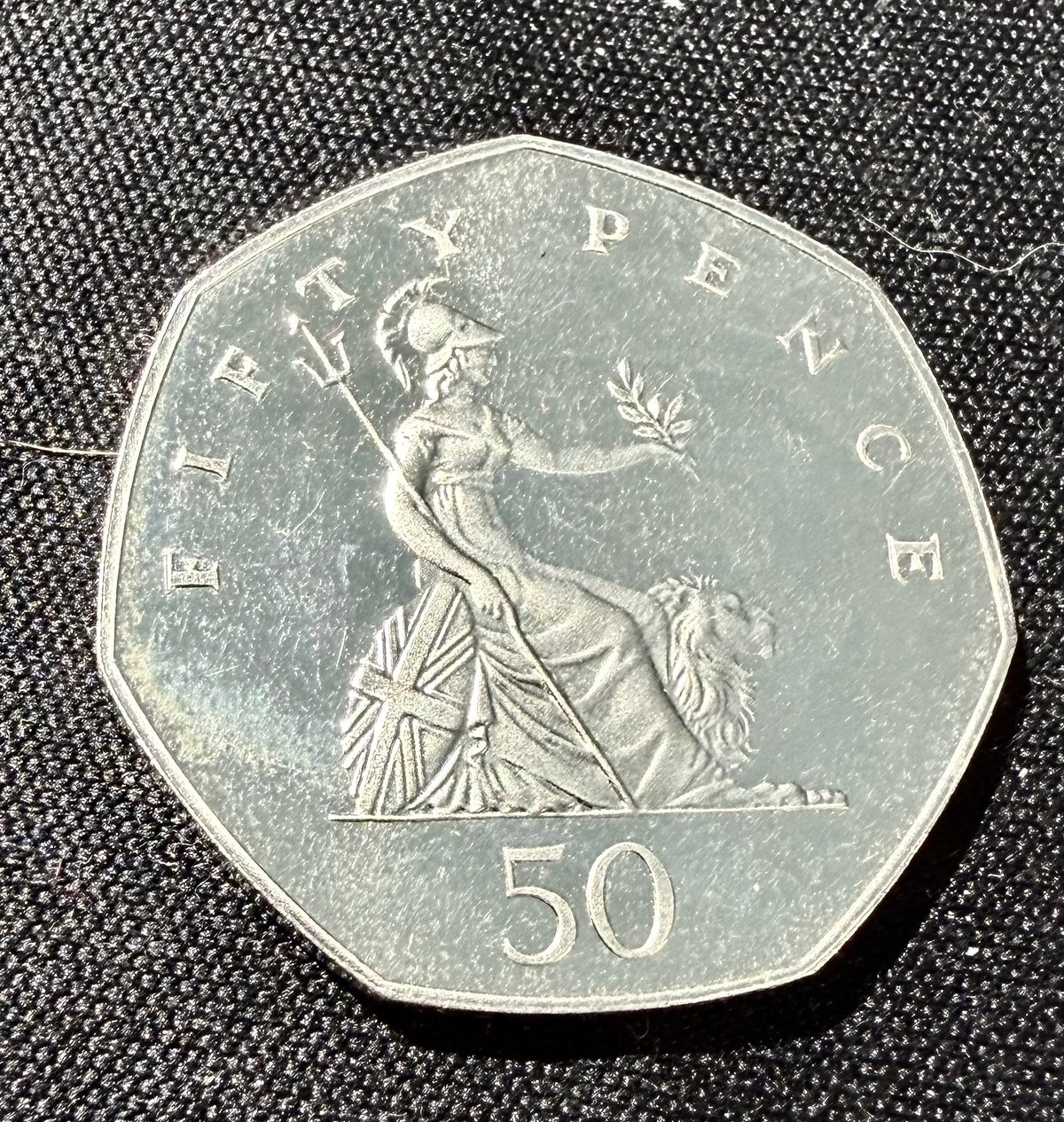 1986 UK 50p Fifty Pence Coin - Britannia - PROOF - Royal Mint Set Issue