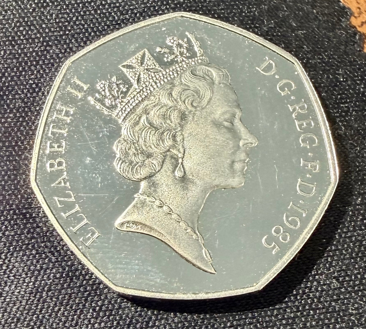 1985 UK 50p Fifty Pence Coin - Britannia - PROOF - Royal Mint Set Issue