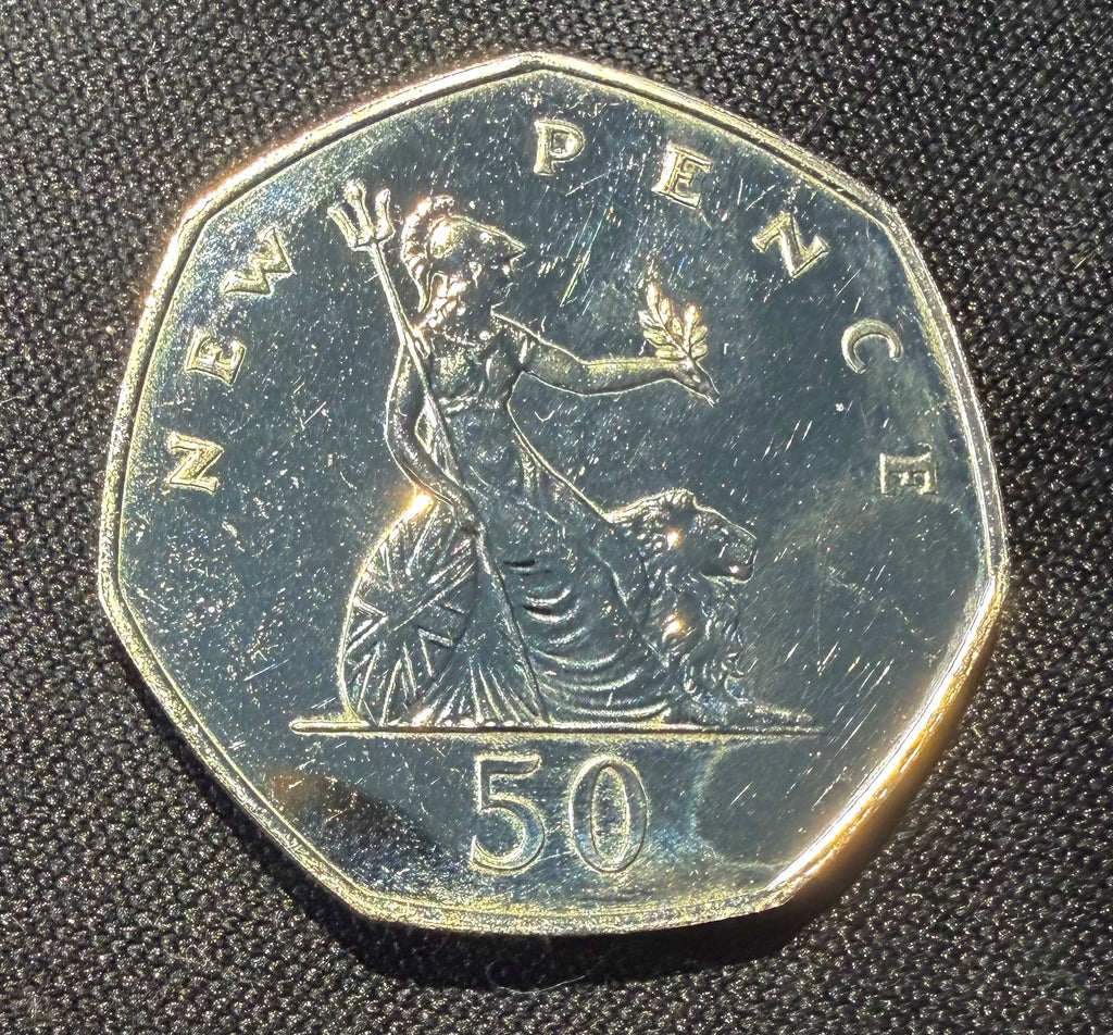 1975 United Kingdom Britannia Large 50p Proof Coin