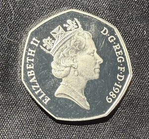 1989 United Kingdom Britannia Large 50p Proof Coin