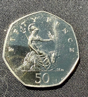 1988 UK 50p Fifty Pence Coin - Britannia - PROOF - Royal Mint Set Issue