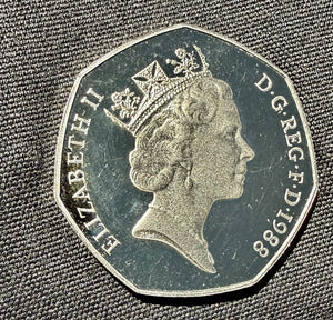 1988 UK 50p Fifty Pence Coin - Britannia - PROOF