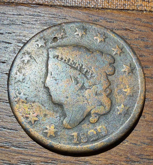 1829 USA Matron Head / Coronet Large Cent - 1c Copper Early US Coin