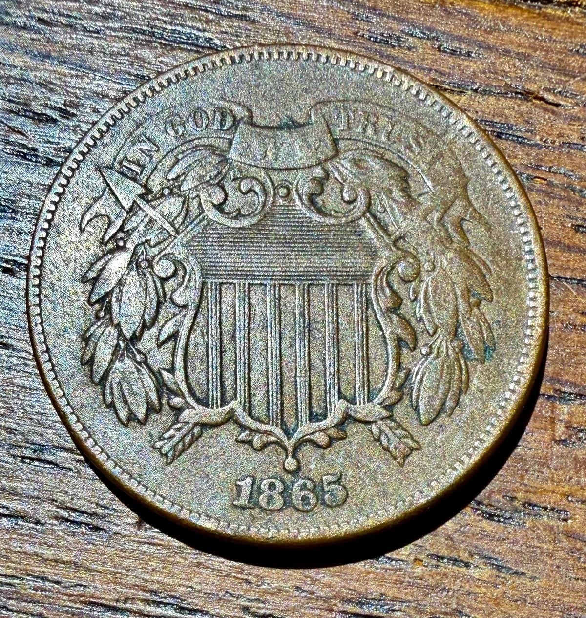 1865 US Two Cent Piece - Fancy 5 Variety