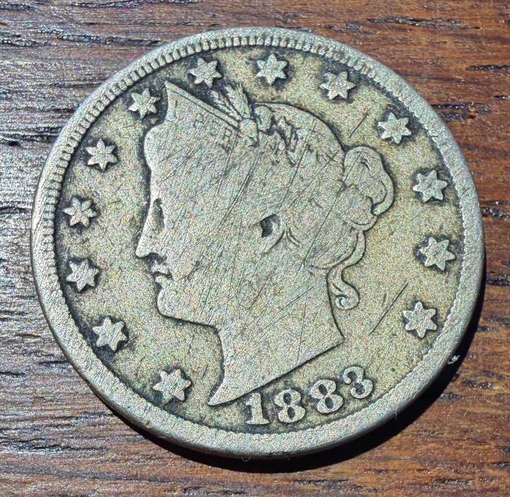 1883 USA Liberty Head 'V' Nickel - WITH CENTS Variety