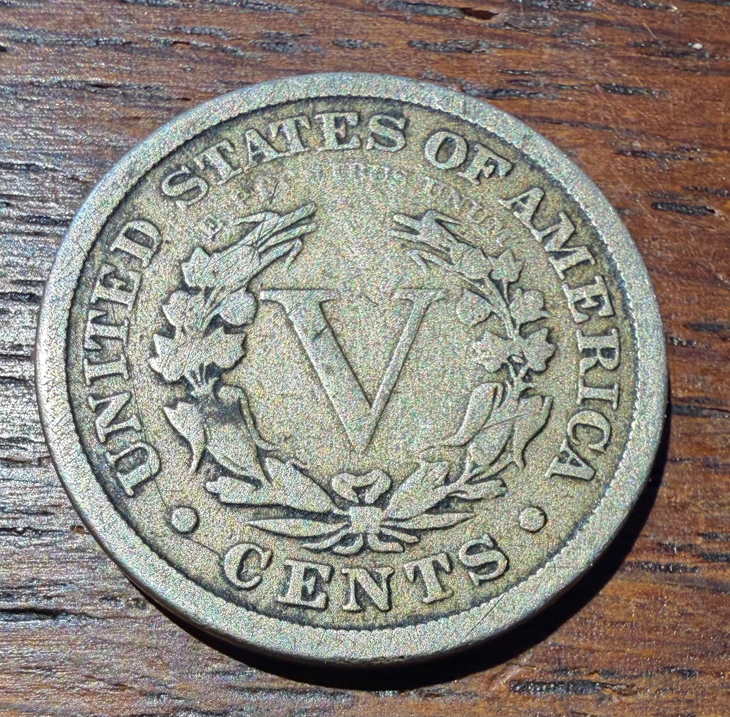 1883 USA Liberty Head 'V' Nickel - WITH CENTS Variety