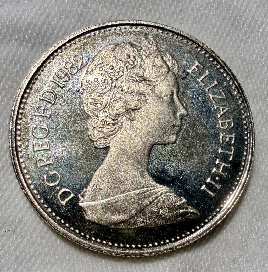 1982 PROOF 5p Crowned Thistle Five Pence Coin