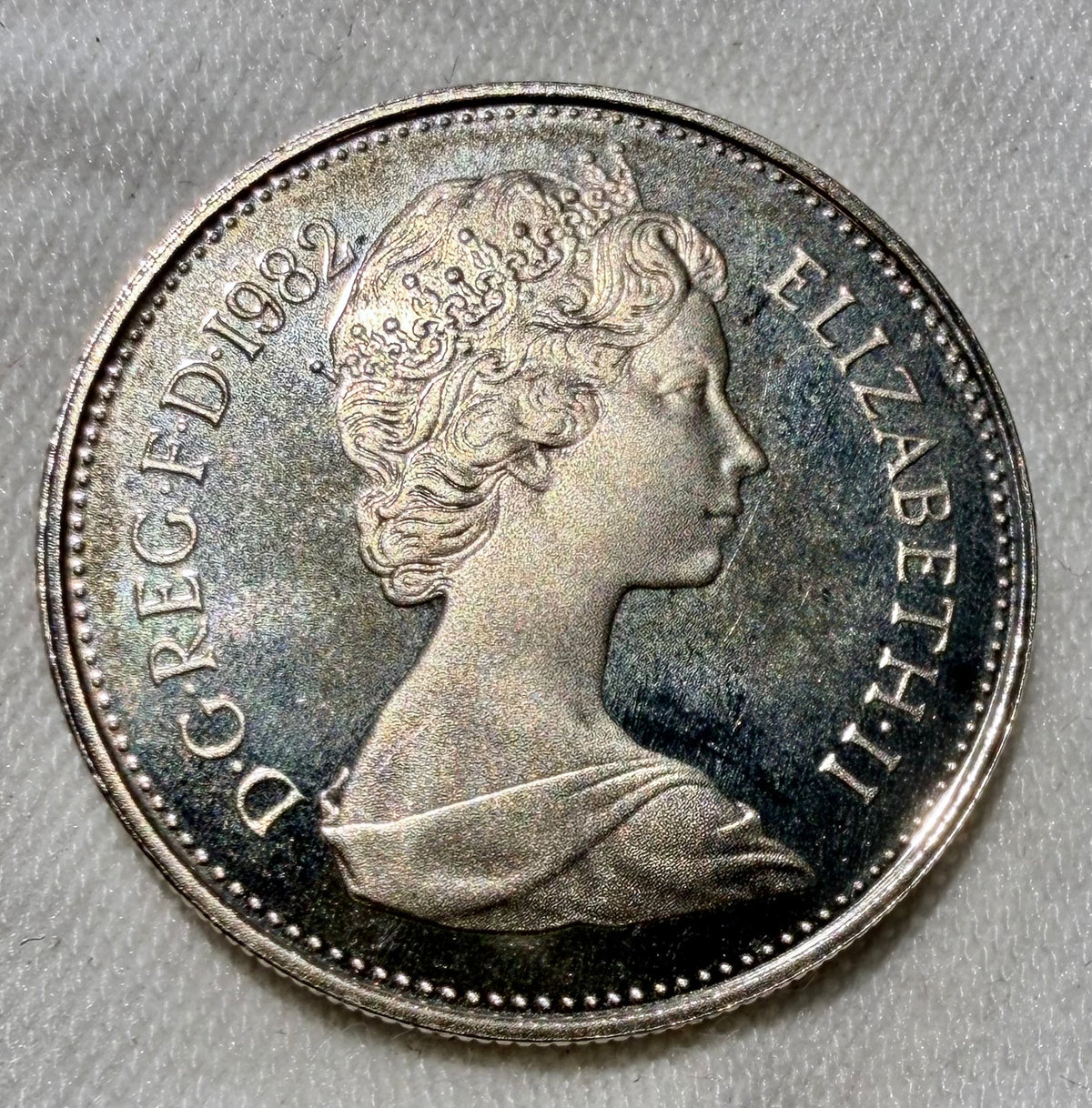 1982 PROOF 5p Crowned Thistle Five Pence Coin