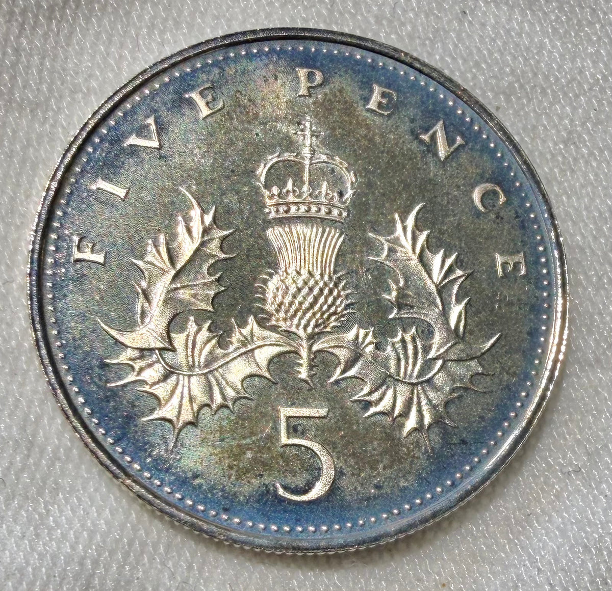 1982 PROOF 5p Crowned Thistle Five Pence Coin