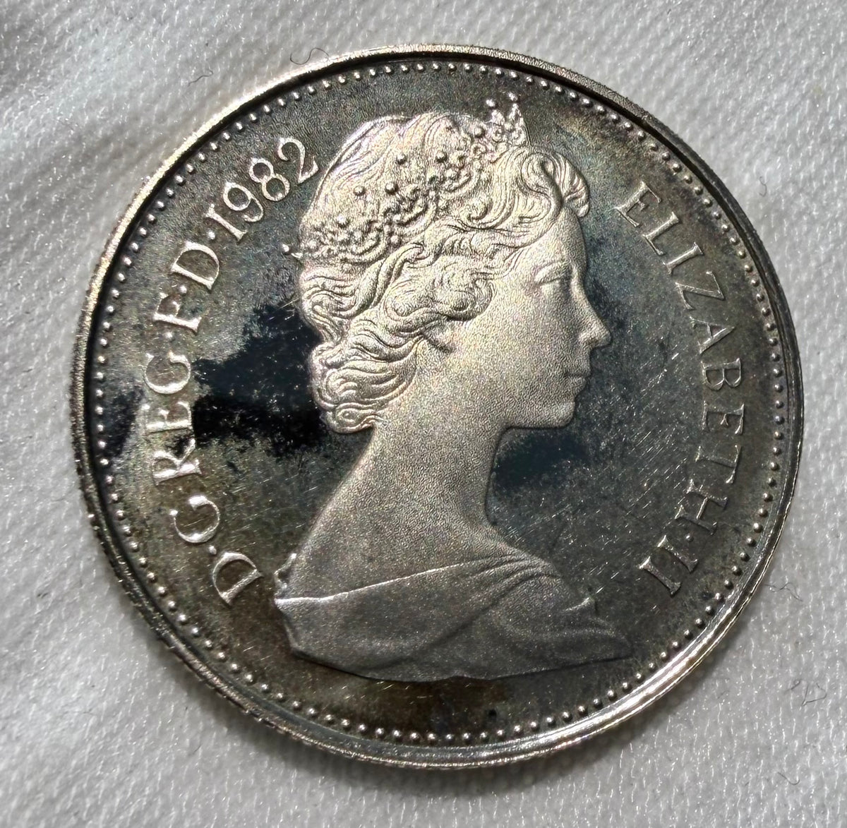 1982 PROOF 5p Crowned Thistle Five Pence Coin