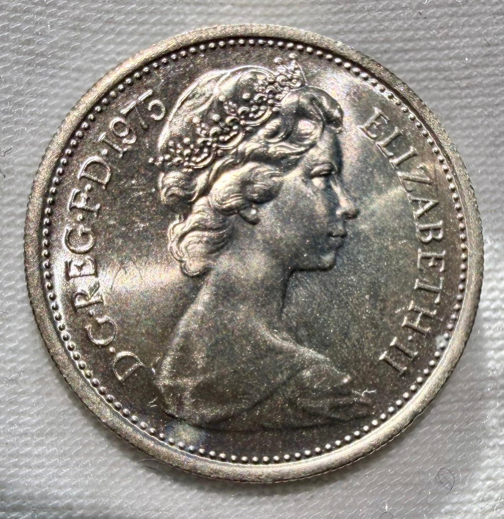 1975 PROOF 5p Crowned Thistle Five Pence Coin
