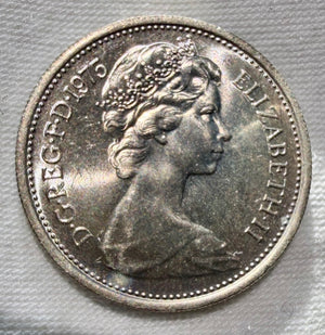 1975 PROOF 5p Crowned Thistle Five Pence Coin