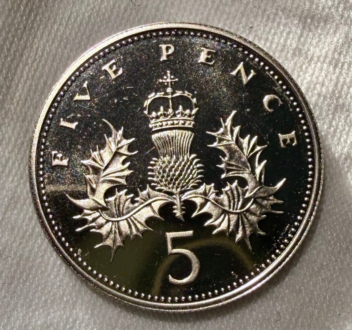 1988 PROOF 5p Crowned Thistle Five Pence Coin