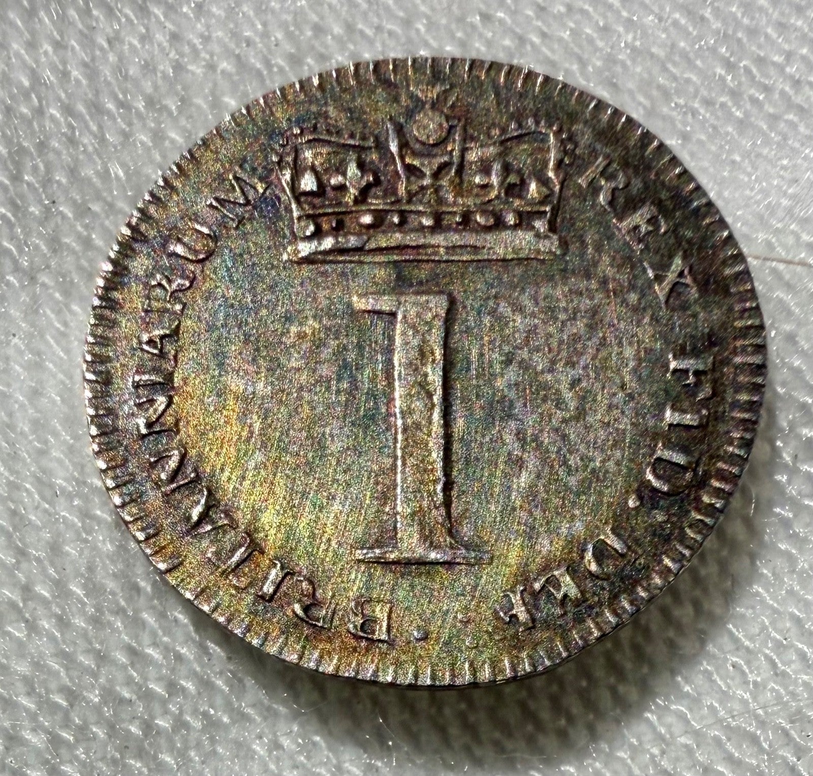 1818 Maundy Penny George III-toned