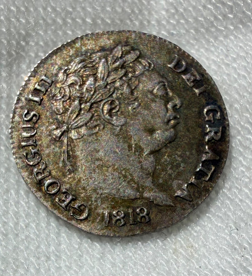 1818 Maundy Penny George III-toned