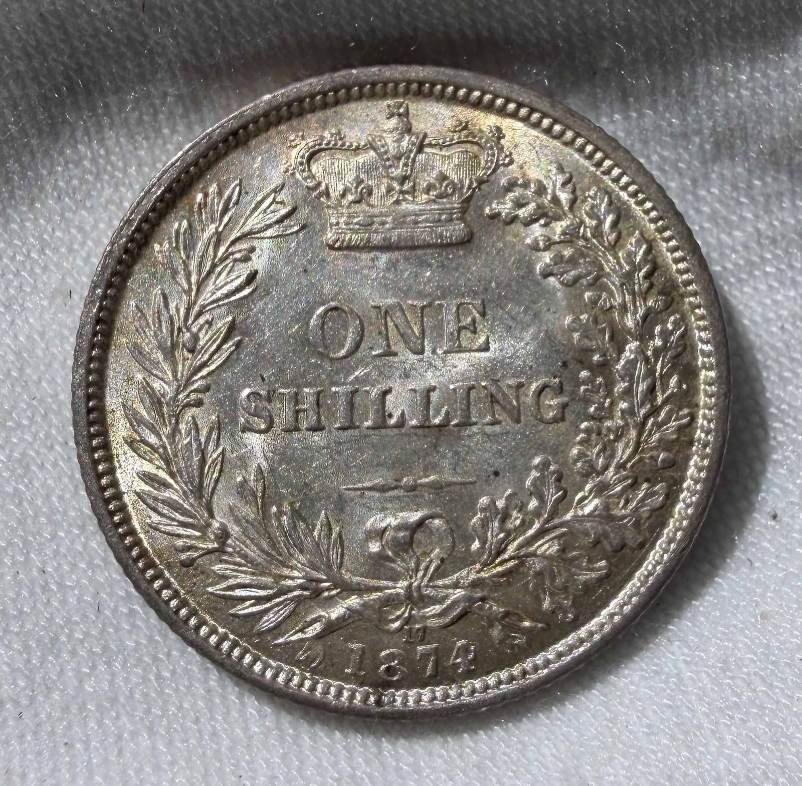 1874 (die17) Victoria shilling-superb lustrous